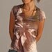 flower t-shirt beautiful summer brown spring fashion tie dye original design  one side printed