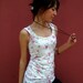 Little Flowers Printed Sleeveless Women T-shirt both side printed