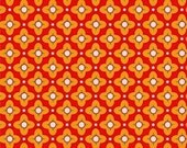 Heather Bailey Fabric - Bijoux  - Tiled Primrose in Red - 1/2 yard