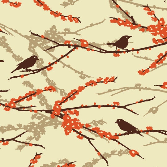 Joel Dewberry - Aviary 2 - Sparrows in Bark - 1/2 yard