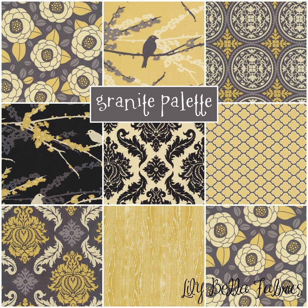 Joel Dewberry - Aviary 2 - Sparrows in Vintage Yellow - 1 yard