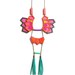 Geometric Necklace Leather Hexagon and Teal Fringe