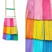 Fringe Leather Bib Necklace Neon Rainbow Color Block