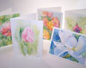 Watercolor Floral Gift Cards Set