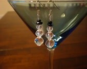 Pair of Crystal Beaded Snowman Earrings