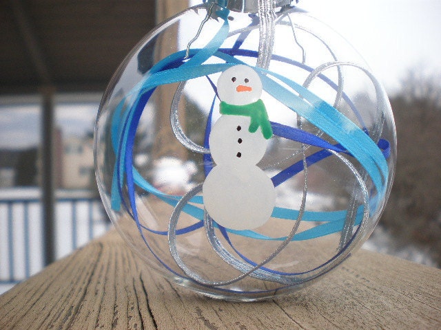 Handpainted Snowman Acrylic Disc Ornament