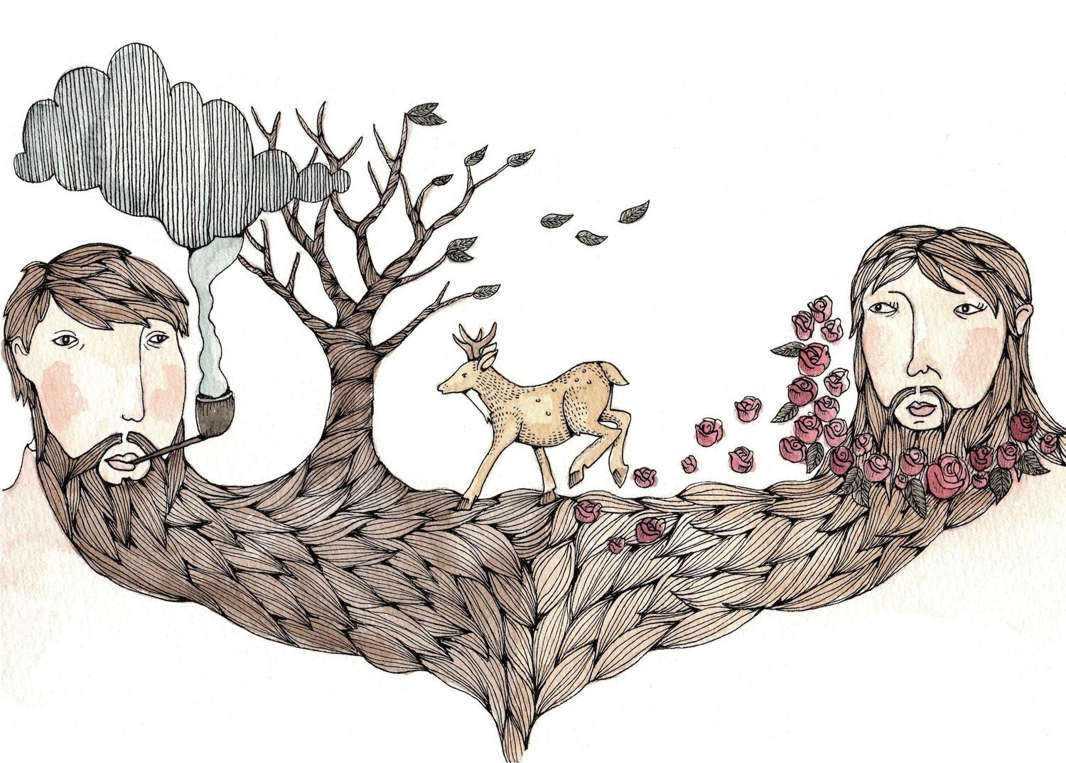 Bearded Tree Print 8.5x11"