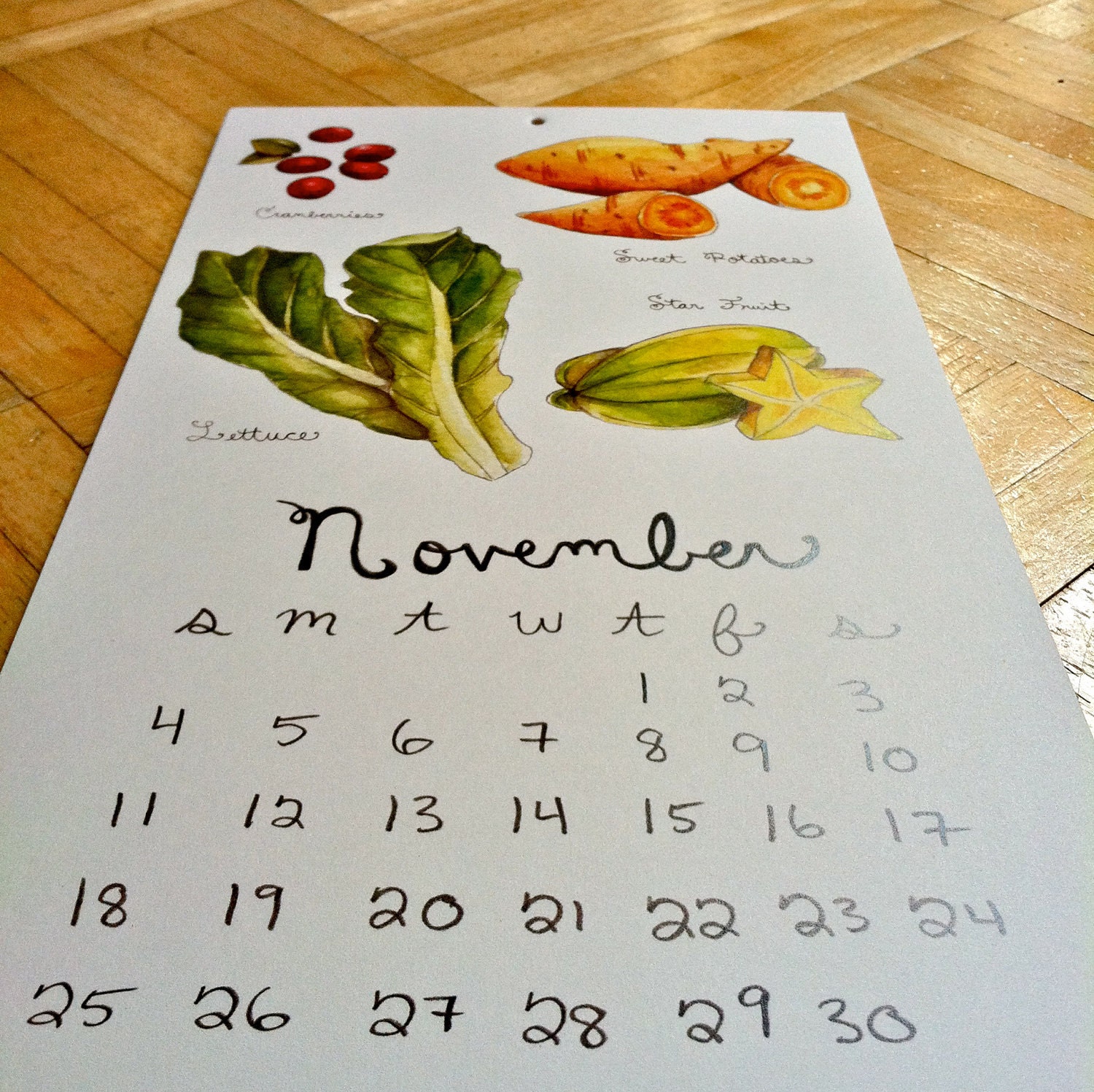 Seasonal Fruits and Vegetables Calendar 2012
