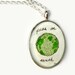 Hand Painted Pendant Necklace, Original Wearable Art Pendant-- Peas on Earth