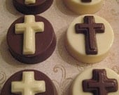 Set of 12 Chocolate Covered Oreos With Crosses-Baptism/Holy Communion Favors
