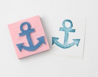 Summer Ship Anchor Hand Carved Rubber Stamp for Acrylic Blocks