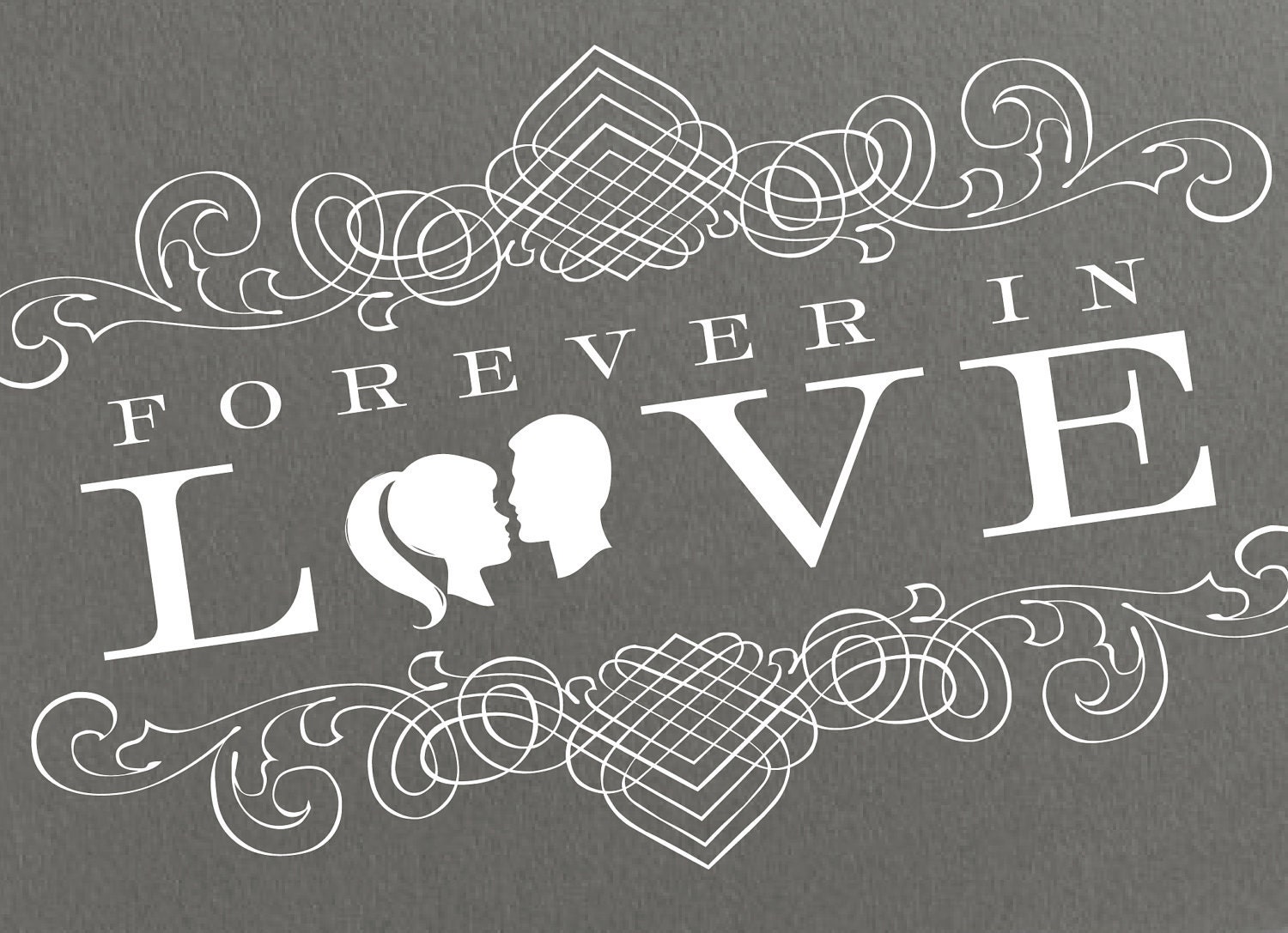 LOVE SILHOUETTE No. 2  --  2 x 3.5 inches  --  Personalized Wood Handle Stamp -- FREE ColorBox ink pad thru Feb. 14