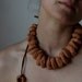 OOAK Tribal statement bohemian terracotta handmade art necklace - made to order