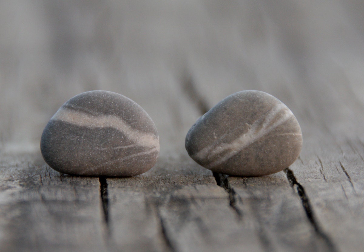 Beach stone cuff links Natural history