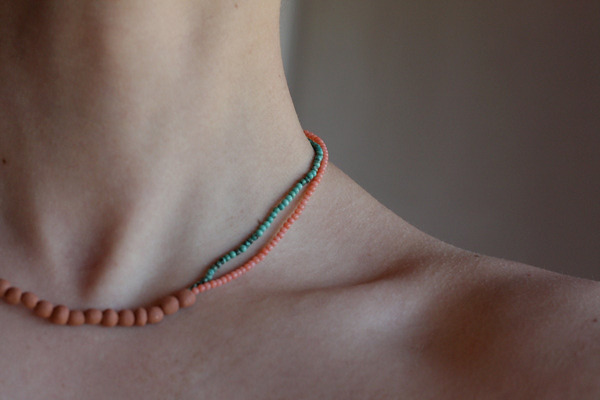 Streams - short beaded necklace - ready to ship