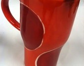 Travel Mug- Polka Dot -Red on Red