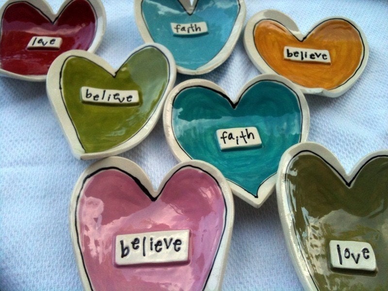 Funky Heart Dishes - Message in a heart