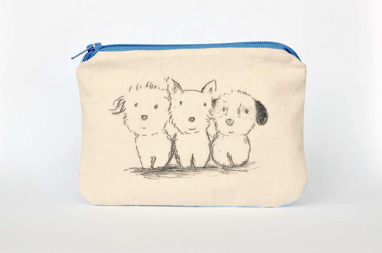 Three Best Friends -  handmade pouch