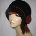 Elegant Crochet Women Teens Black Burgundy Sparkle 1920's Cloche Flapper Hat