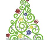 Swirl Tree Embroidery Design