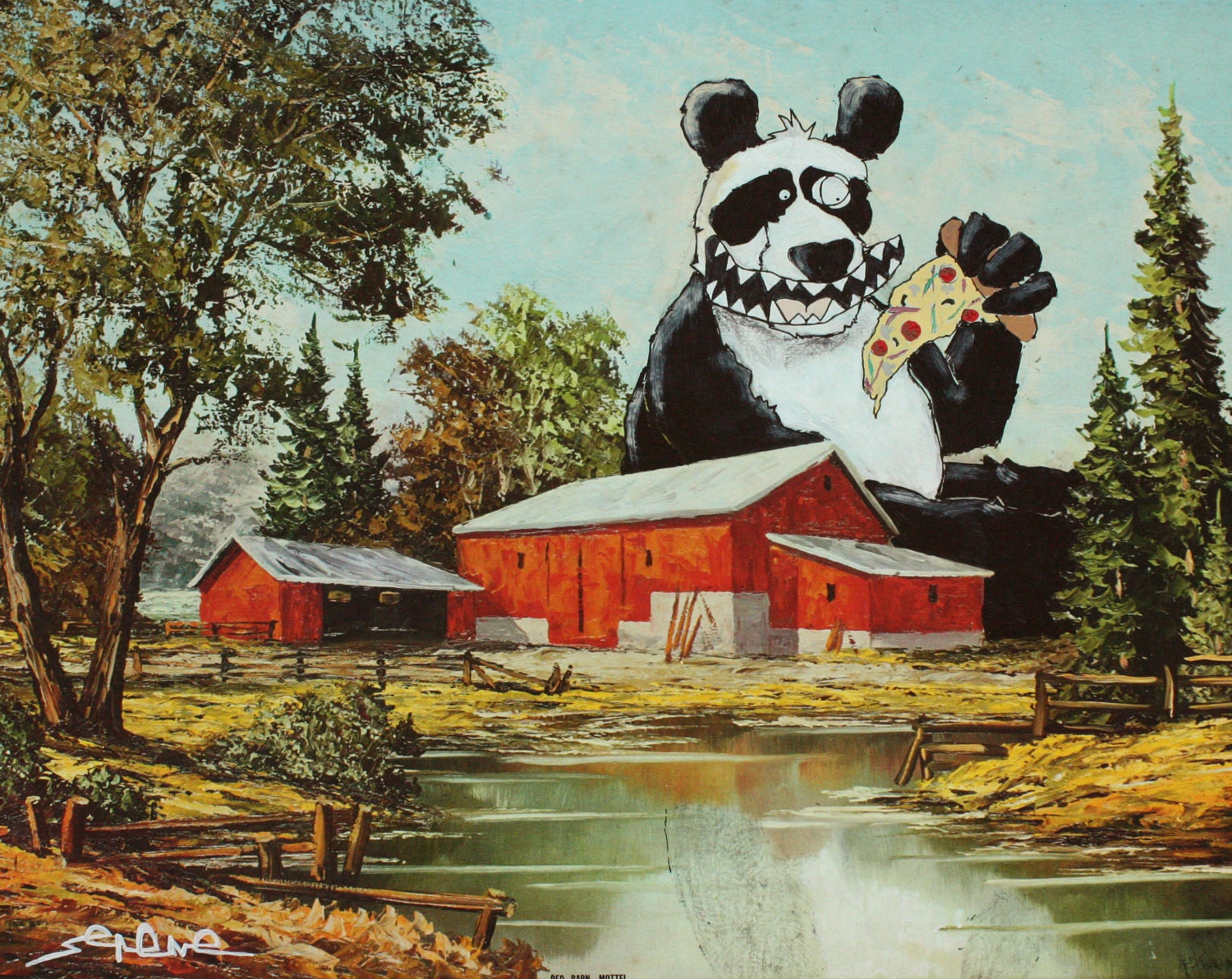 Panda Pizza Party 8.5 x 11 Art Print