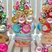 Bottle Brush Tree Snowman Pink & Aqua Christmas Dream Sweet Sugared Bells glass ornaments garland Chic bottlebrush