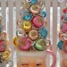 Tall Pink Santa Christmas Bottle Brush Tree Sweet Sugared Bells glass ornaments garland Shabby Chic pink bottlebrush black friday
