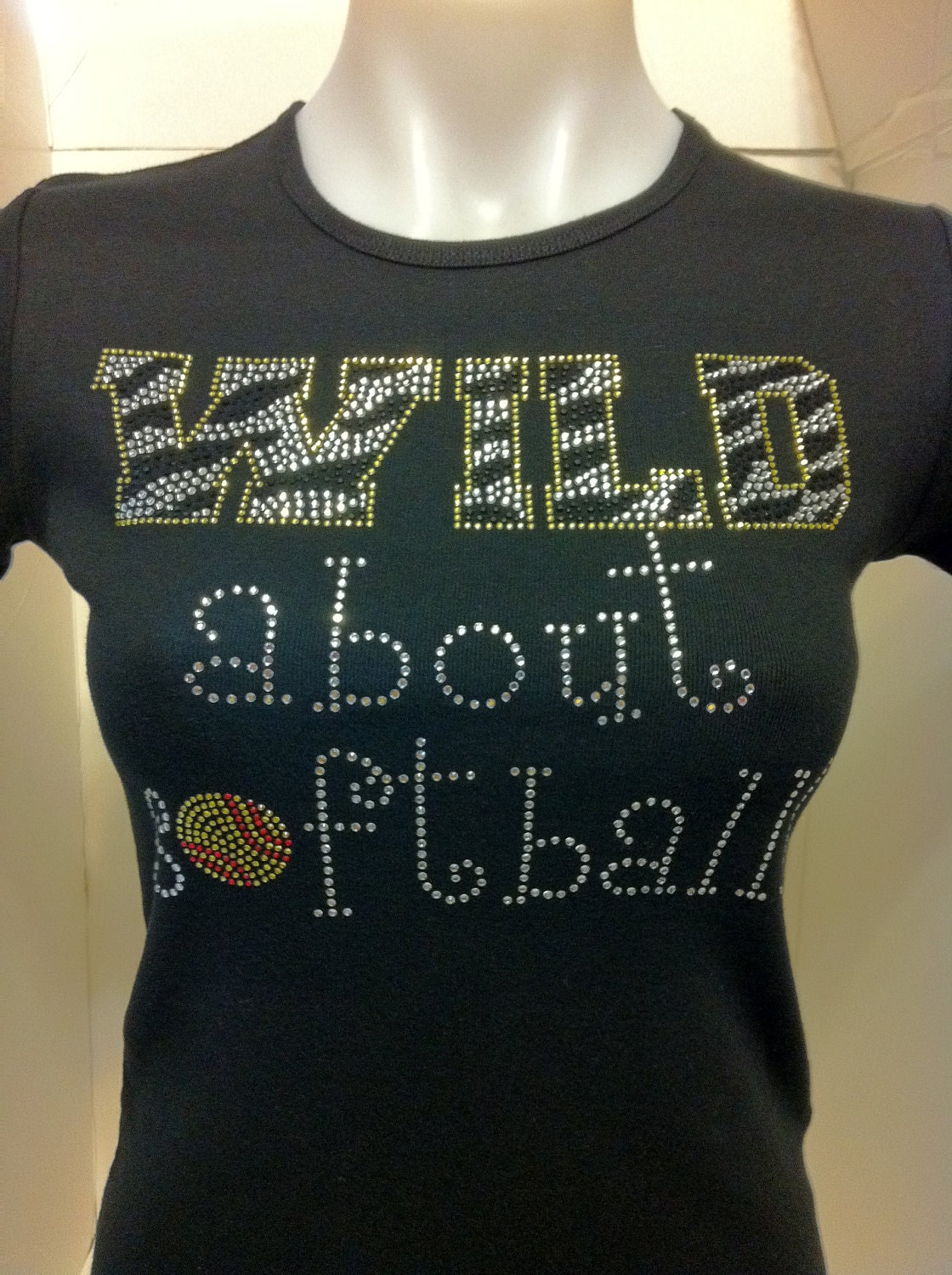 Wild About Softball Rhinestone Heat Transfer-DIY