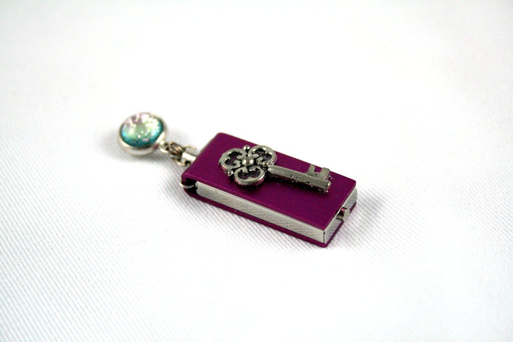 Purple Key Flash Drive Necklace