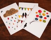 Set of 3 Greeting Cards - Vintage Wallpaper Collage