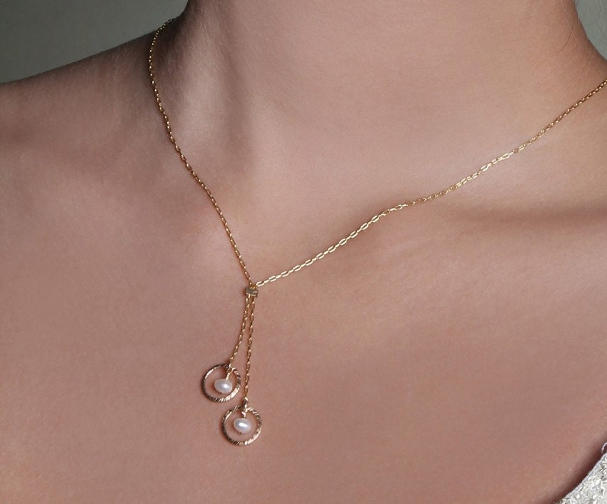 Cherry Pearls & Gold Filled Necklace