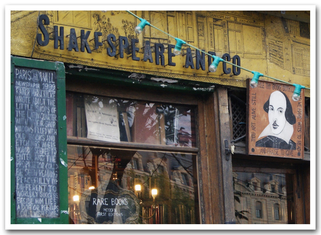 5x7 fine art photograph /// shakespeare and co. booksellers /// paris photo by lesley sico