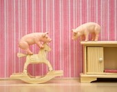 pink nursery or playroom art, piglets, cute farm animals - Two Little Piglets 8 x 10