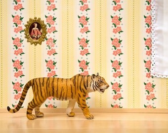 tiger art, bright yellow, animal print - The Largest Domestic Cat 8 x 10