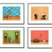panda bear art, fun animal print, diorama - Panda Planet 8 x 10