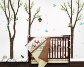 Nursery Wall Decals Baby Birch Trees Vinyl Wall Decals 420