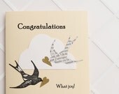 Handmade Card - French Birds on a Cloud - joy, congratulations, Wedding, Anniversary