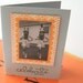 Retro Greeting Card -- Celebrate woo hoo in gray and orange with 1950's baton twirling sisters