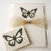 Jane Austen Butterfly Note Card Set -- handmade blank cards