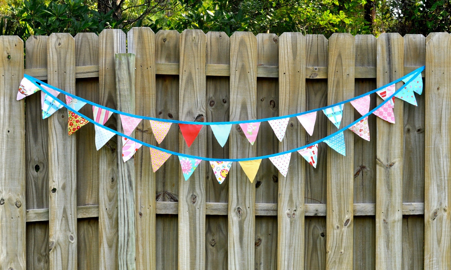 Pink and Turquoise Fabric Bunting/Garland