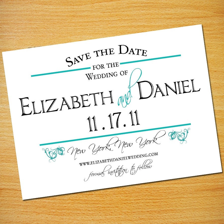 Wedding Save the Date Invitation Card (Simply Stated) -- Digital File