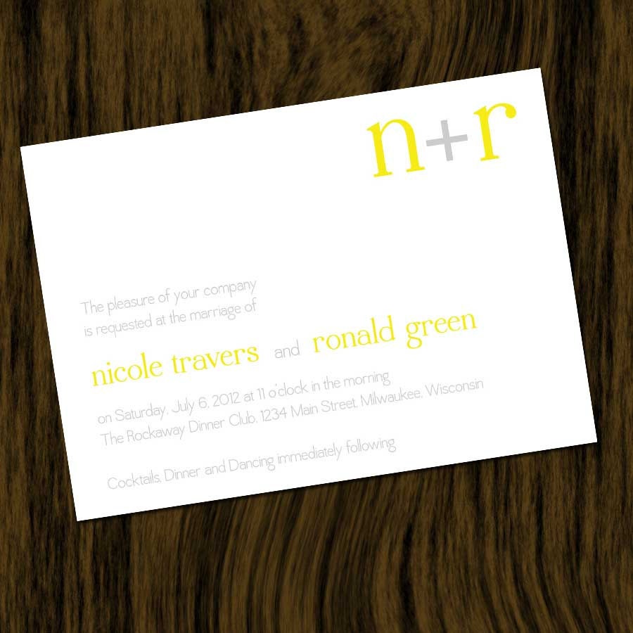 Wedding Invitation Suite - Contemporary Initials