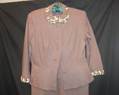 Women's Dress Suit Ensemble Brown Faux Leopard Womenswear Clothes