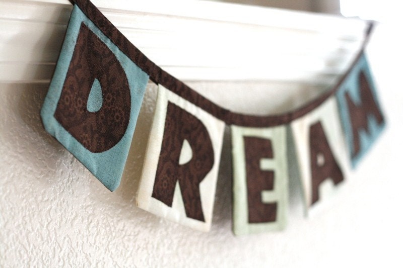 Fabric banner "Dream" room or party decoration: MADE TO ORDER Il_570xn