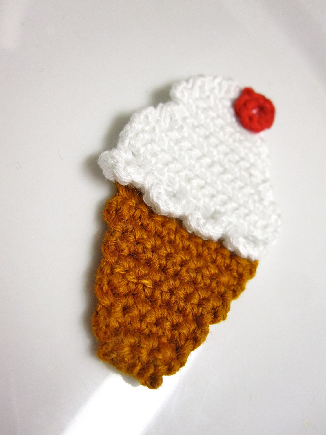 Crochet Ice Cream Cone Applique Pattern - PDF