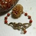 Lily Branch Friendship Bracelet,  Charm Bracelet, Beaded Bracelet, wedding bracelet, Free shipping, Gift,Cream Pearls