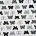 Vintage Fabric Butterfly Fabric Gray Black 1.33 Yards