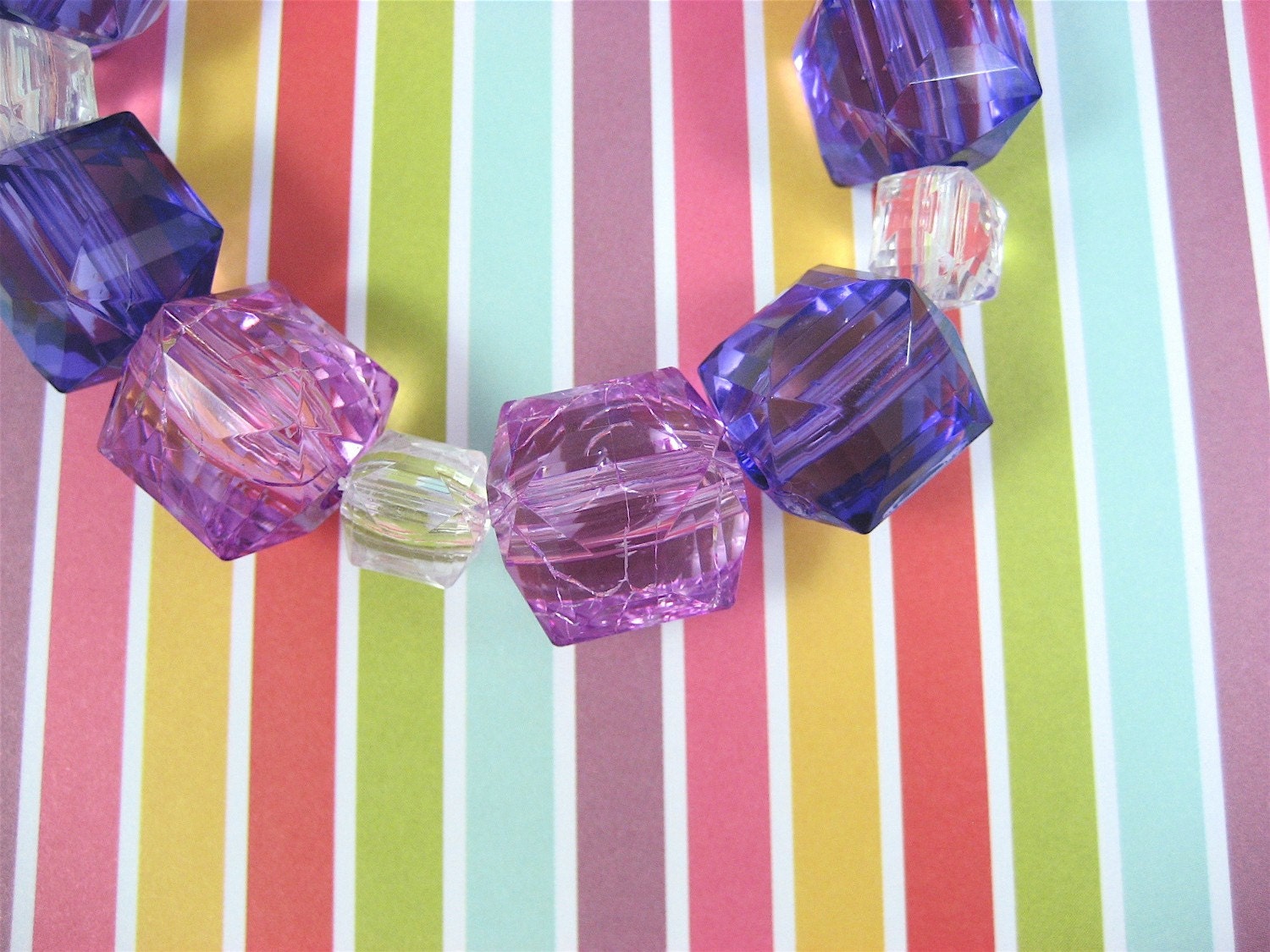 Double Threat Purple Lucite Stretch Bracelet