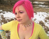 Pearl Winkie Pinkie Lavender LoVe Bear Adjustable Choker Necklace