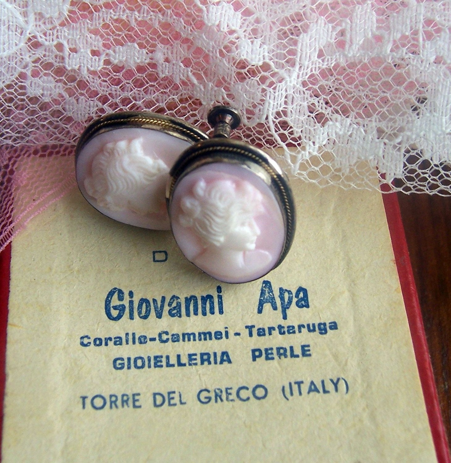 Giovanni Apa Vintage Cameo Earrings